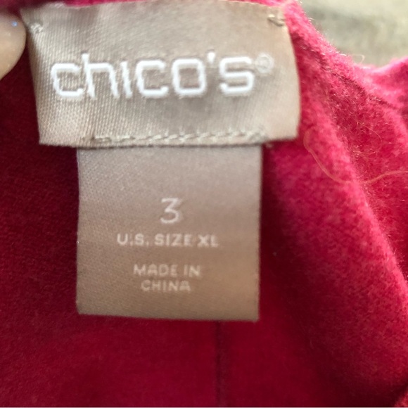 Chicos Hot pink soft stretchy wide Crewneck barbiecore long sleeve tunic XL - Picture 7 of 8